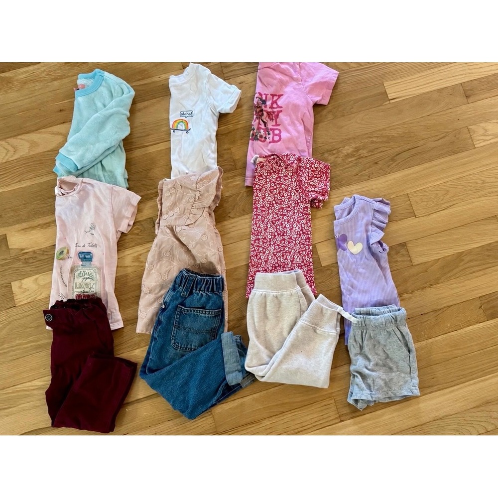 2T - 11 Piece - Toddler Girls Clothing Bundle Jeans Joggers T-Shirts